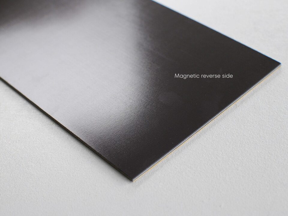 Magnetic reverse side of a designplate on light underground