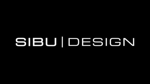SIBU DESIGN Logo in weiß auf schwarzem Hintergrund