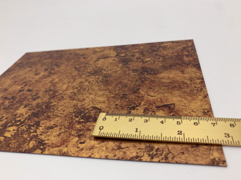 Detailed view with ruler of the decor DM VINTAGE Copper