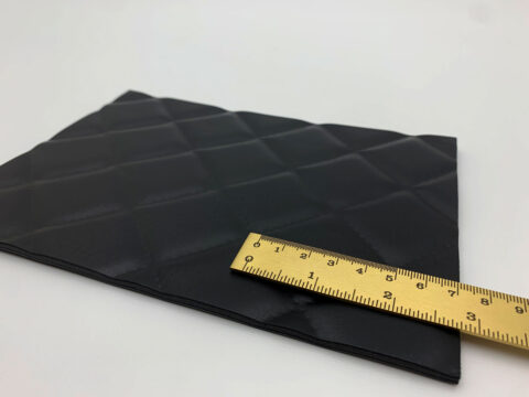 Detail photo with ruler of decor LL Rombo 40 Nero matt