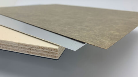 Panels made of wood, aluminium and wood fibre