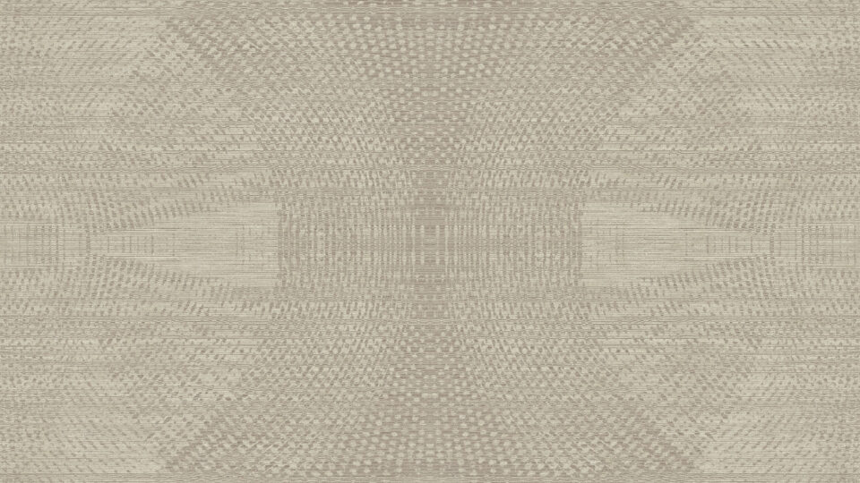 Nahaufnahme einer feinen Tapetenstruktur, die Kreise abbilden welche ineinander Laufen. Die Farbnuancen bewegen sich in Cremetönen.