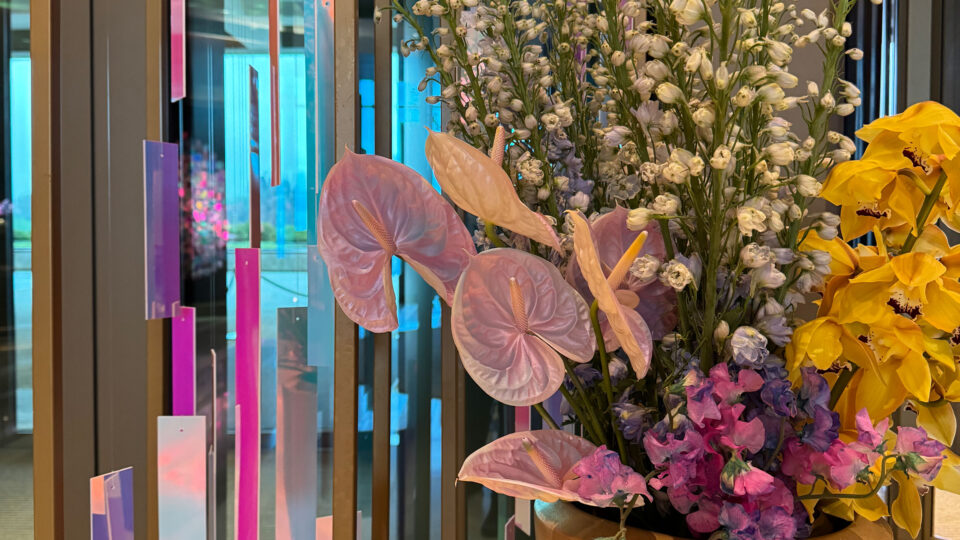 Blumengesteck in rosafarbig