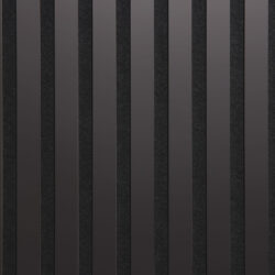 Detailaufnahme eines schallabsorbierenden Akustikpaneels. Die Oberfläche ist schwarz und wird von edlen, spiegelnden anthrazitfarbenen Streifen durchzogen.