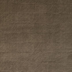Detailed shot of a velvet mocha-colored design panel with a structured checkered pattern.