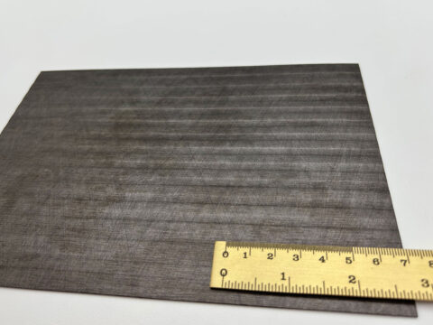 Detailed shot with ruler of the LL BRIDGE METALLIC USED Steel design panel