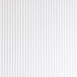 Detailed shot of a white designer panel made of synthetic leather. The structure features elegant, narrow stripes that are evenly spaced in both the heights and depths.