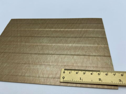 Detailed shot with ruler of the design panel LL LANE METALLIC USED Sand