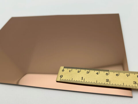 Detailed shot of the SL FACET Red Brown design panel with a ruler