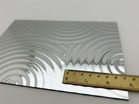 Detailed shot with ruler of the SL TARGET Silver design panel.