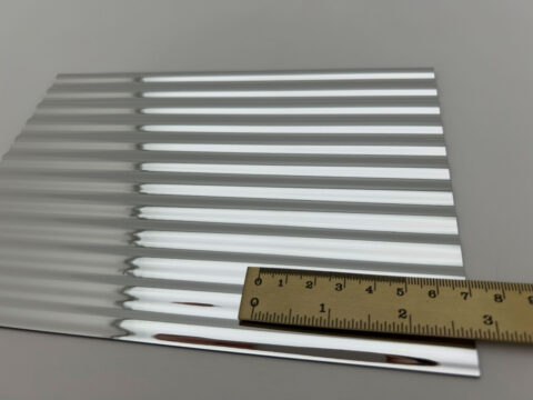 Detailed shot with ruler of the SL WAVE 12 Silver design panel.